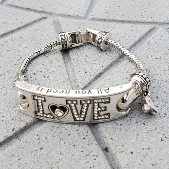 *SOLD* Brighton Power of Pink LOVE Breast Cancer ID Bracelet Retired - Picture 7 of 8